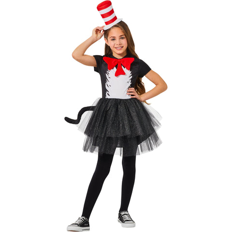 Girls Dr. Seuss Cat In The Hat Dress Costume - HalloweenCostumes4U.com - Kids Costumes