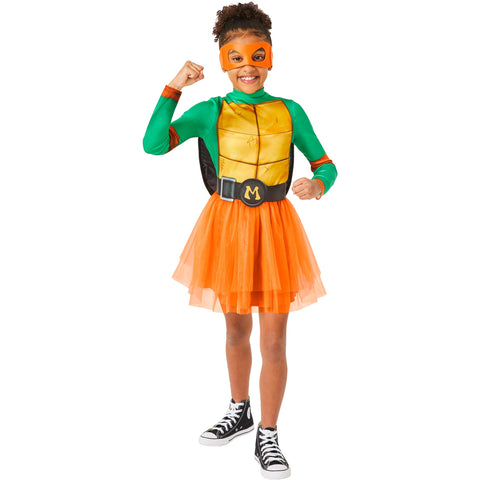 Girls Teenage Mutant Ninja Turtles Michelangelo Costume - HalloweenCostumes4U.com - Kids Costumes