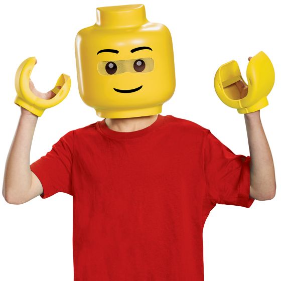 Kids Iconic Lego Mask & Hands Costume Kit