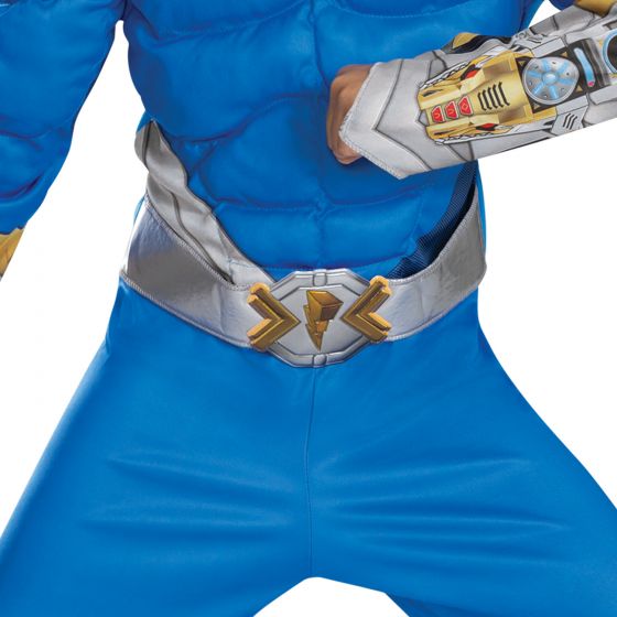 Disfraz clásico musculoso de Power Rangers Cosmic Fury Blue Ranger para niño