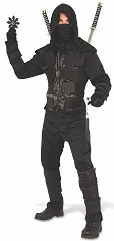 Adults Dark Black Ninja Costume - HalloweenCostumes4U.com - Adult Costumes