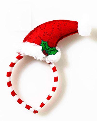 Mini Santa Hat with Mistletoe Headband Costume Accessory - HalloweenCostumes4U.com - Costume Props & Accessories