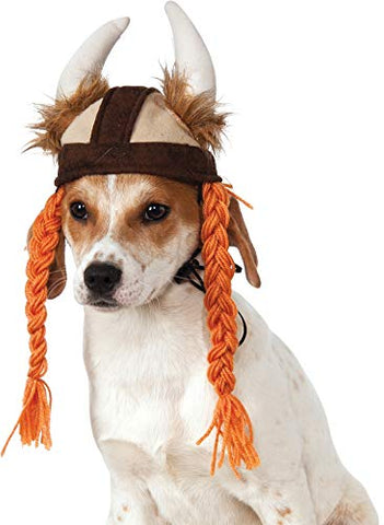 Pets Viking Hat with Braids Costume Accessory - HalloweenCostumes4U.com - Pet Costumes & Accessories