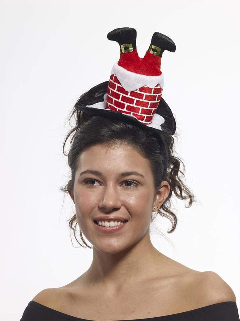 Santa Stuck in Chimney Mini Hat Headband Costume Accessory - HalloweenCostumes4U.com - Costume Props & Accessories