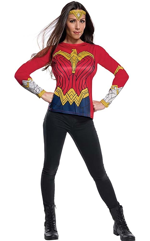 Womens DC Comics Long Sleeve Wonder Woman Costume Top - HalloweenCostumes4U.com - Adult Costumes