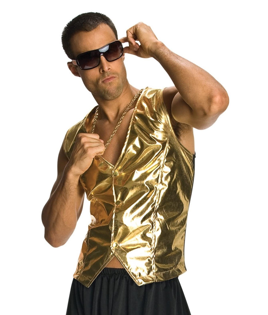 80s Gold Old School Rapper MC Hammer Vest - HalloweenCostumes4U.com - Costume Props & Accessories