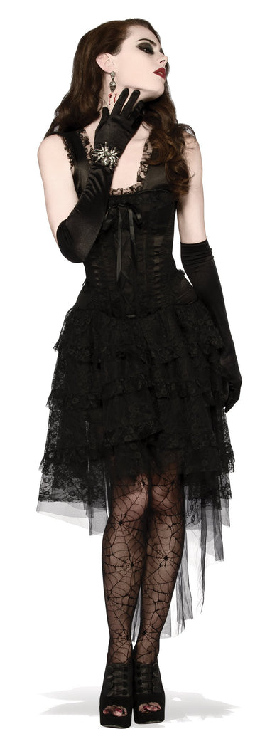 Womens Black As Night Lace Costume Dress - HalloweenCostumes4U.com - Adult Costumes