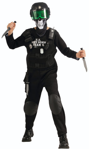 Kids Black Seal Team 6 Soldier Costume with Accessories - HalloweenCostumes4U.com - Kids Costumes