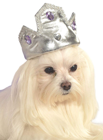 Pets Silver Tiara with Purple Stones Costume Hat Accessory - HalloweenCostumes4U.com - Pet Costumes & Accessories