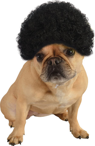 Pets Black Curly Afro Wig Costume Accessory - HalloweenCostumes4U.com - Pet Costumes & Accessories