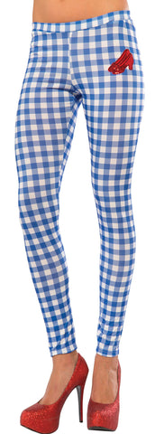 Wizard of Oz Dorothy Blue Flannel Costume Leggings Tights Stockings - HalloweenCostumes4U.com - Costume Props & Accessories