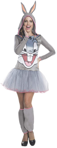 Womens Looney Tunes Bugs Bunny Hooded Costume Dress - HalloweenCostumes4U.com - Adult Costumes