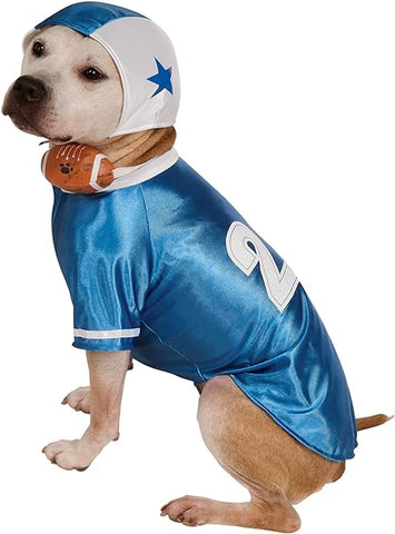 Pet's Blue Football Player Costume - HalloweenCostumes4U.com - Pet Costumes & Accessories