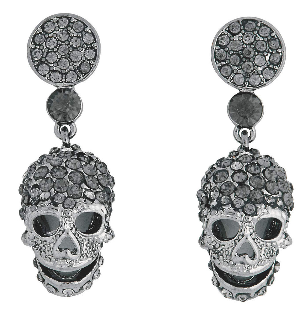 Wicked Gems Grey Skull Earrings Costume Jewelry Accessory - HalloweenCostumes4U.com - Costume Props & Accessories