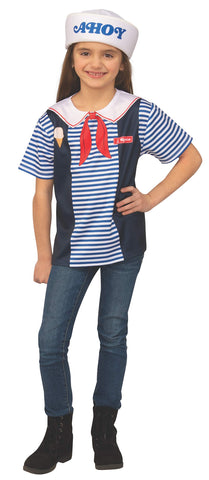 Girls Stranger Things Robin's Scoops Ahoy Uniform Costume Top - HalloweenCostumes4U.com - Kids Costumes