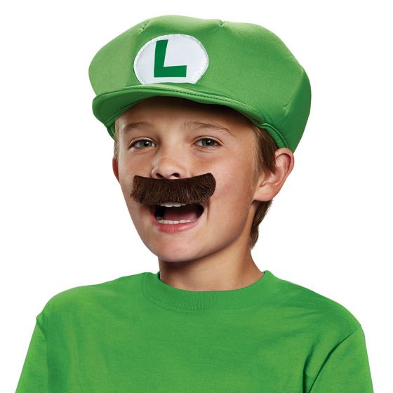 Kids Nintendo Luigi Costume Hat & Mustache