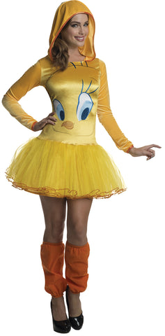 Womens Looney Tunes Tweety Hooded Costume Dress - HalloweenCostumes4U.com - Adult Costumes