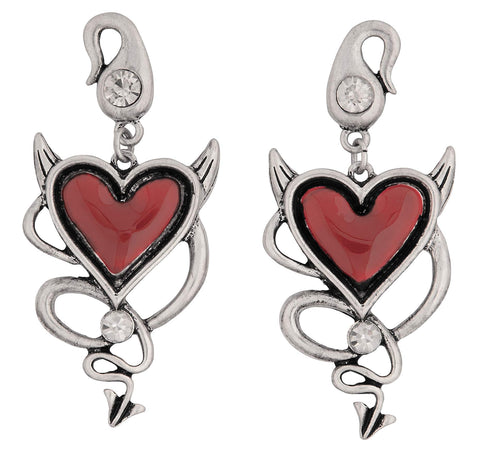 Wicked Gems Devil Heart Earrings Costume Jewelry Accessory - HalloweenCostumes4U.com - Costume Props & Accessories