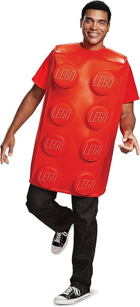 Adults Red Lego Brick Costume - HalloweenCostumes4U.com - Adult Costumes