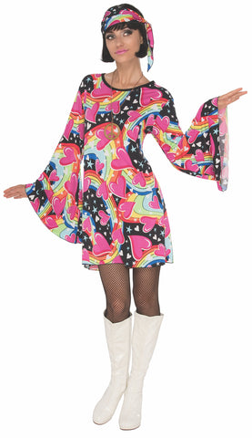 Womens 60s Hippie Go Go Girl Costume - HalloweenCostumes4U.com - Adult Costumes