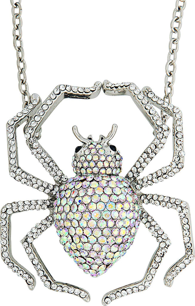 Wicked Gems Silver Spider Necklace Costume Jewelry Accessory - HalloweenCostumes4U.com - Costume Props & Accessories