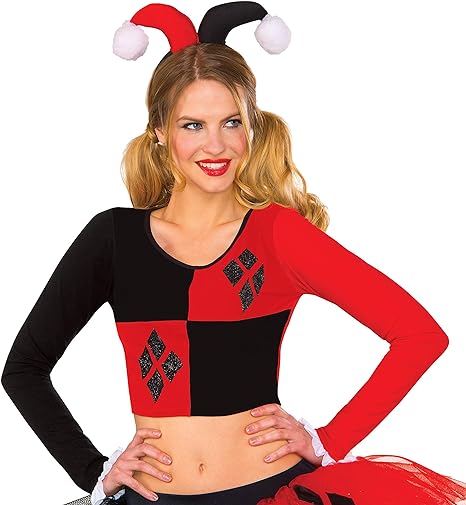 Women's Batman Harley Quinn Crop Top - HalloweenCostumes4U.com - Adult Costumes