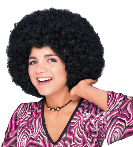 Black Mid Length Afro Costume Wig - HalloweenCostumes4U.com - Costume Props & Accessories