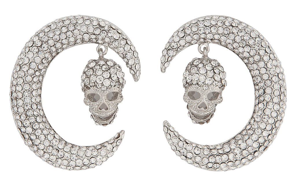 Wicked Gems Silver Moon Earrings Costume Jewelry Accessory - HalloweenCostumes4U.com - Costume Props & Accessories