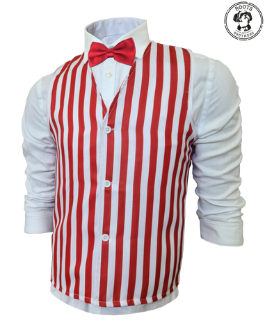 Adults Red & White Striped Vest