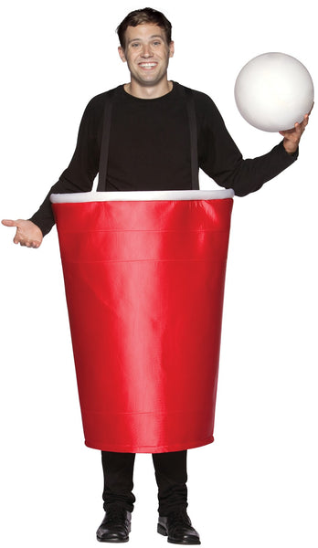 Adults Red Beer Pong Cup Costume - HalloweenCostumes4U.com - Adult Costumes