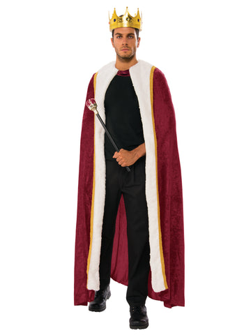 Adults Maroon Burgundy Red Velvet King's Robe Cape