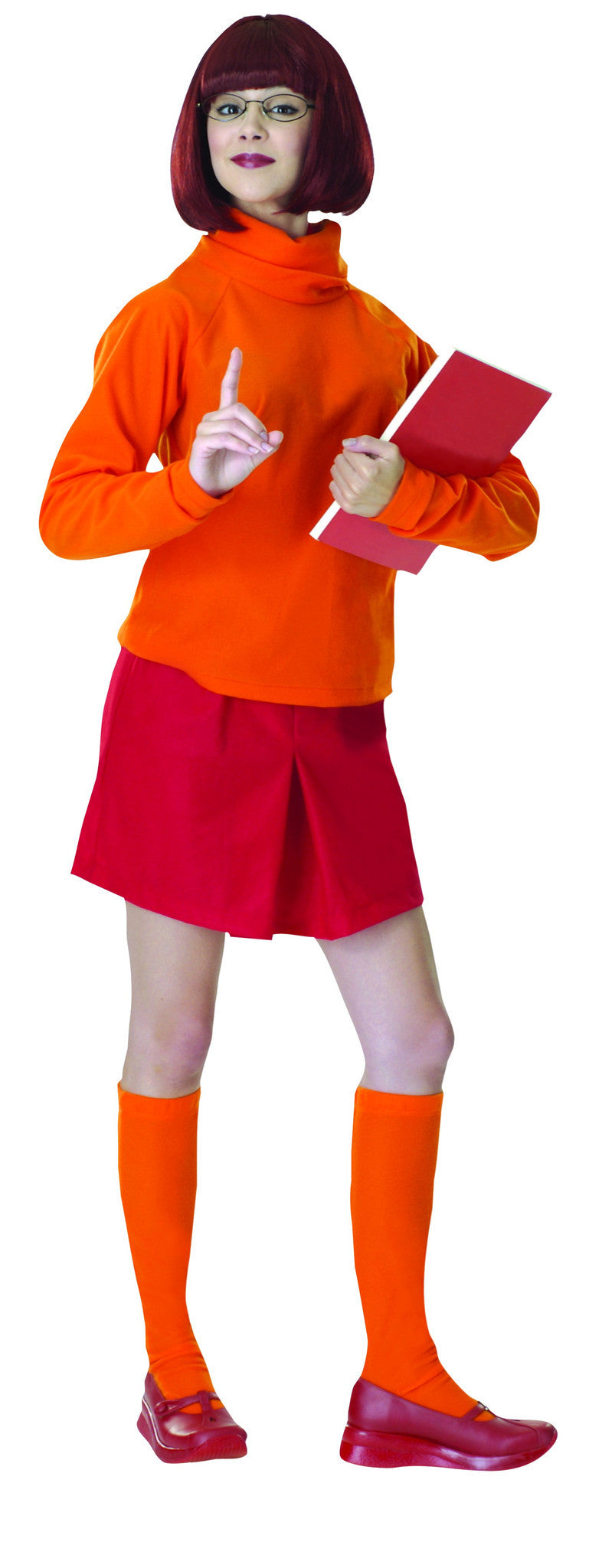 HoneyEcho Velma Costume Adult Orange Turtleneck Women Halloween Costumes  for Women Orange Medium