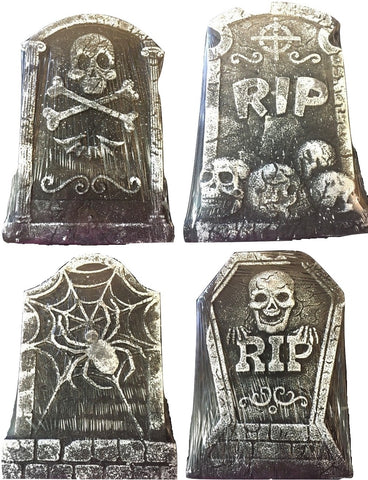 4-Piece Tombstone Set - HalloweenCostumes4U.com - Decorations