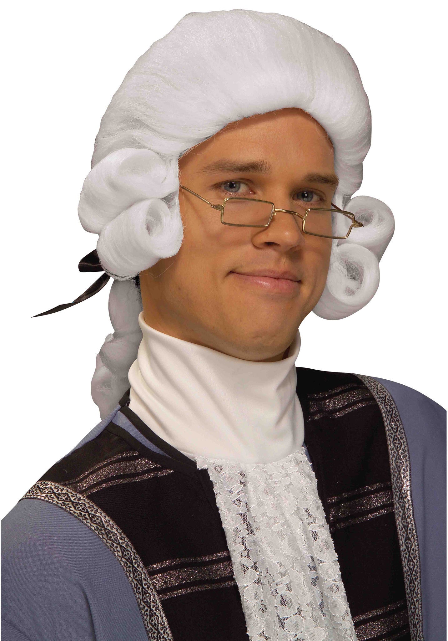 Colonial Man Wigs White Curly Costume Wigs Halloween Costumes 4U