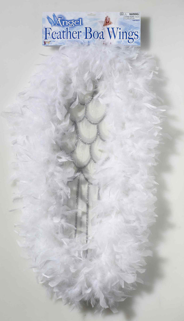 Feather Boa Angel Costume Wings - HalloweenCostumes4U.com - Costume Props & Accessories