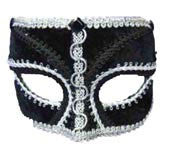 Masquerade Mask Black with Silver - HalloweenCostumes4U.com - Costume Props & Accessories